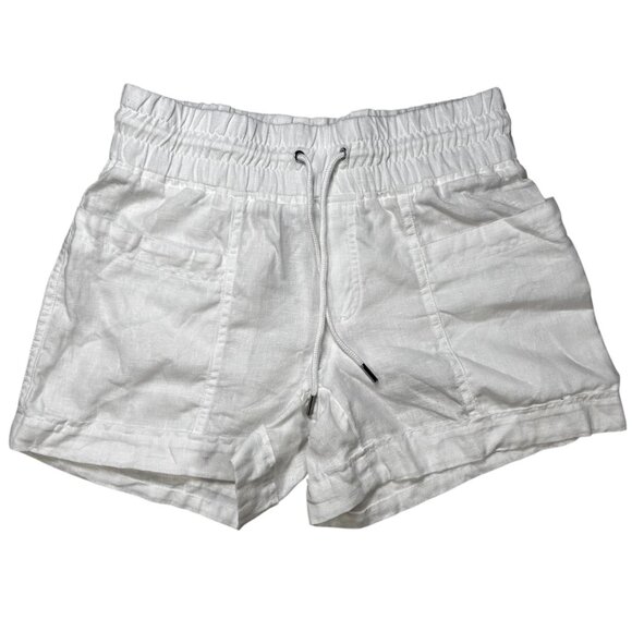 Athleta 2 Cabo White Linen Shorts Comfort Travel Lightweight Holiday Coastal - Picture 2 of 6